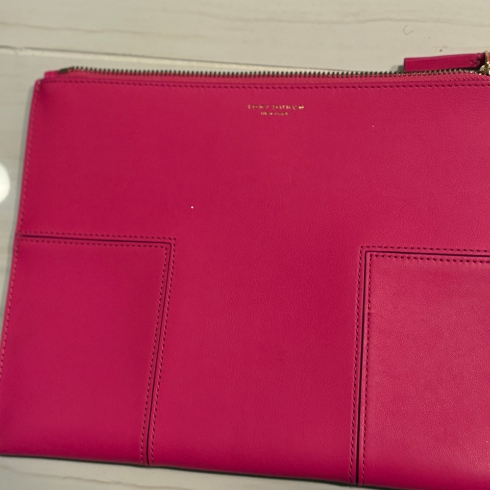 Tory Burch Fuchsia Leather Pouch